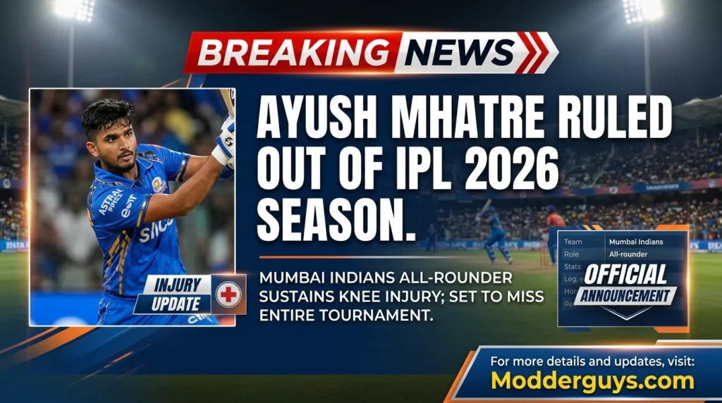 Ayush Mhatre Ruled Out of IPL 2026